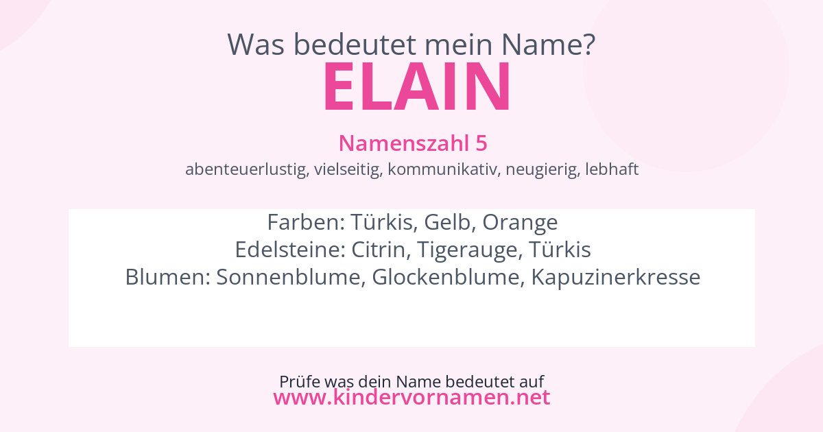 Was bedeutet der Name Elain?
