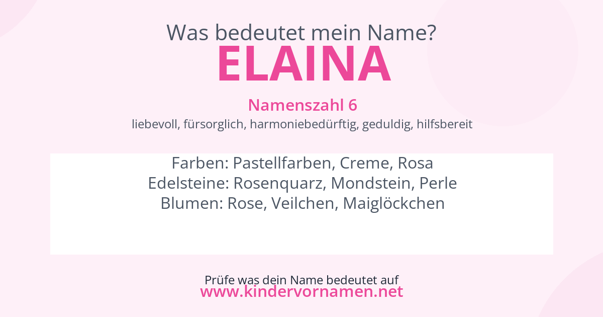 Was bedeutet der Name Elaina?