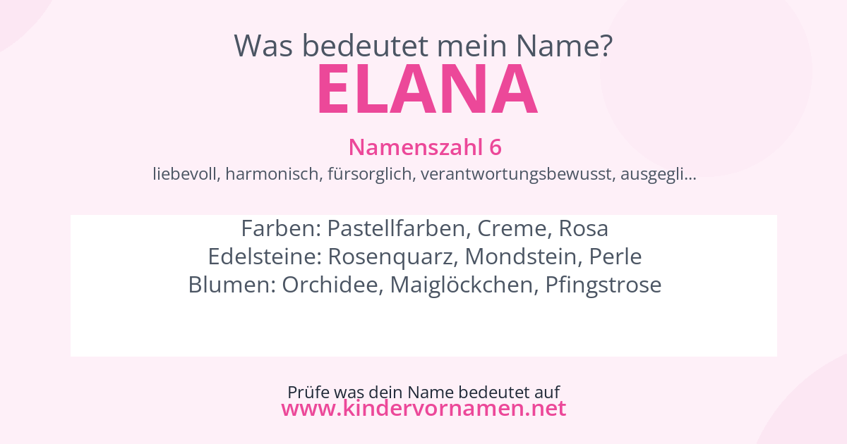 Was bedeutet der Name Elana?
