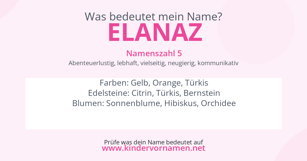 Was bedeutet der Name Elanaz?