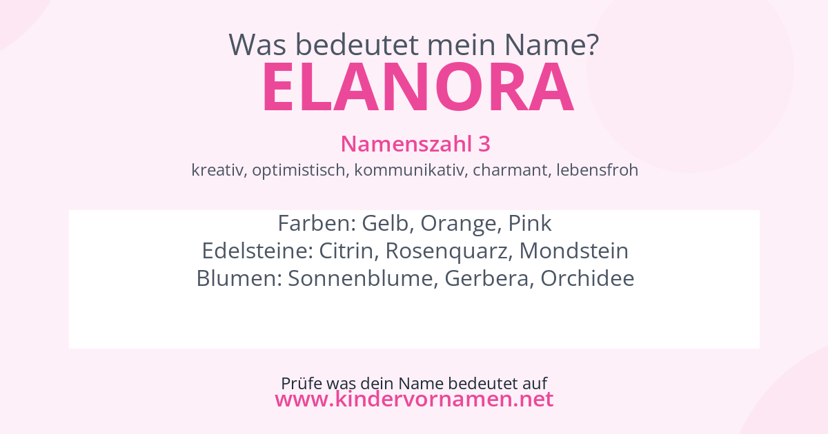 Was bedeutet der Name Elanora?