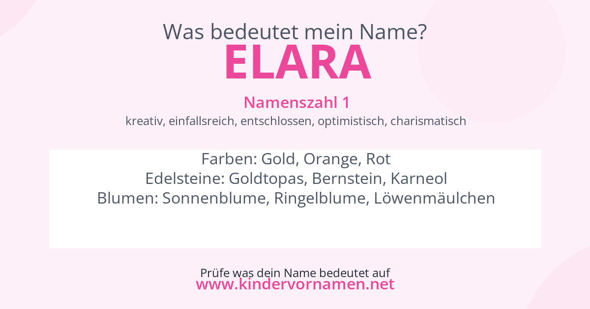 Was bedeutet der Name Elara?