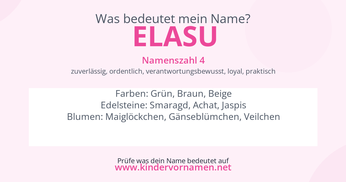 Was bedeutet der Name Elasu?