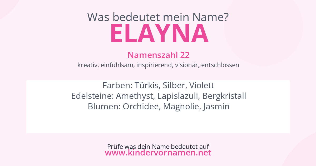 Was bedeutet der Name Elayna?