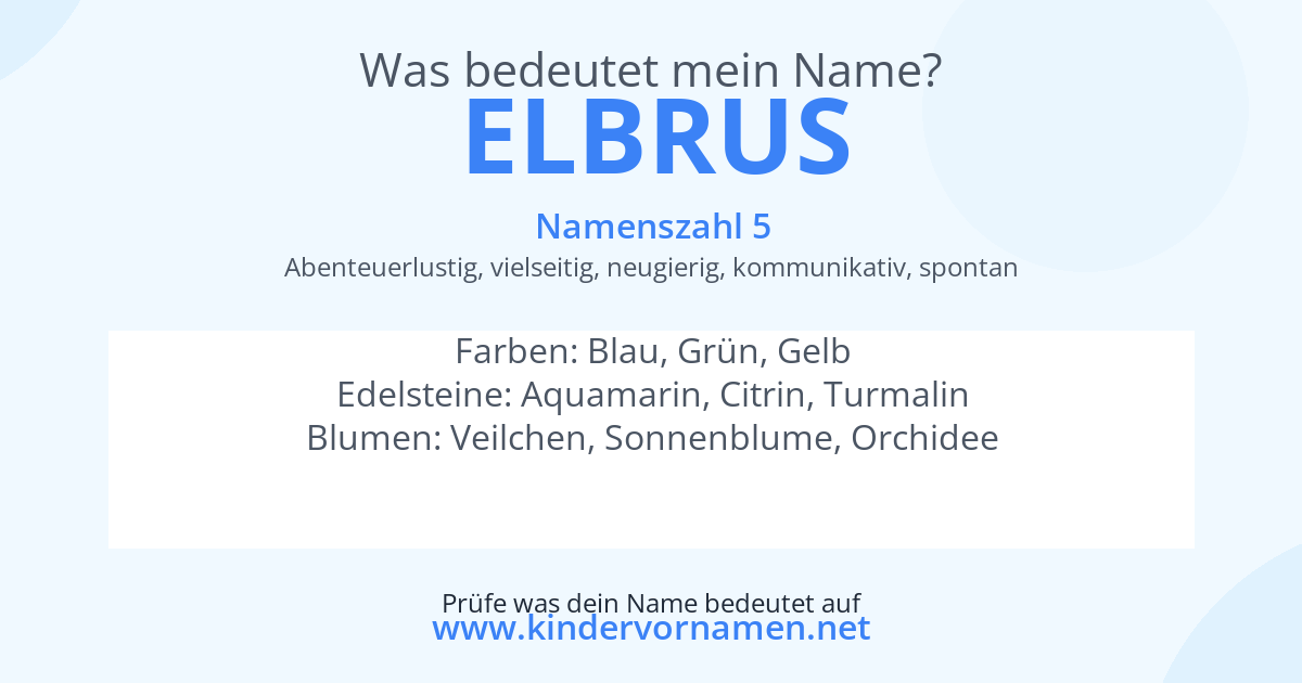 Was bedeutet der Name Elbrus?