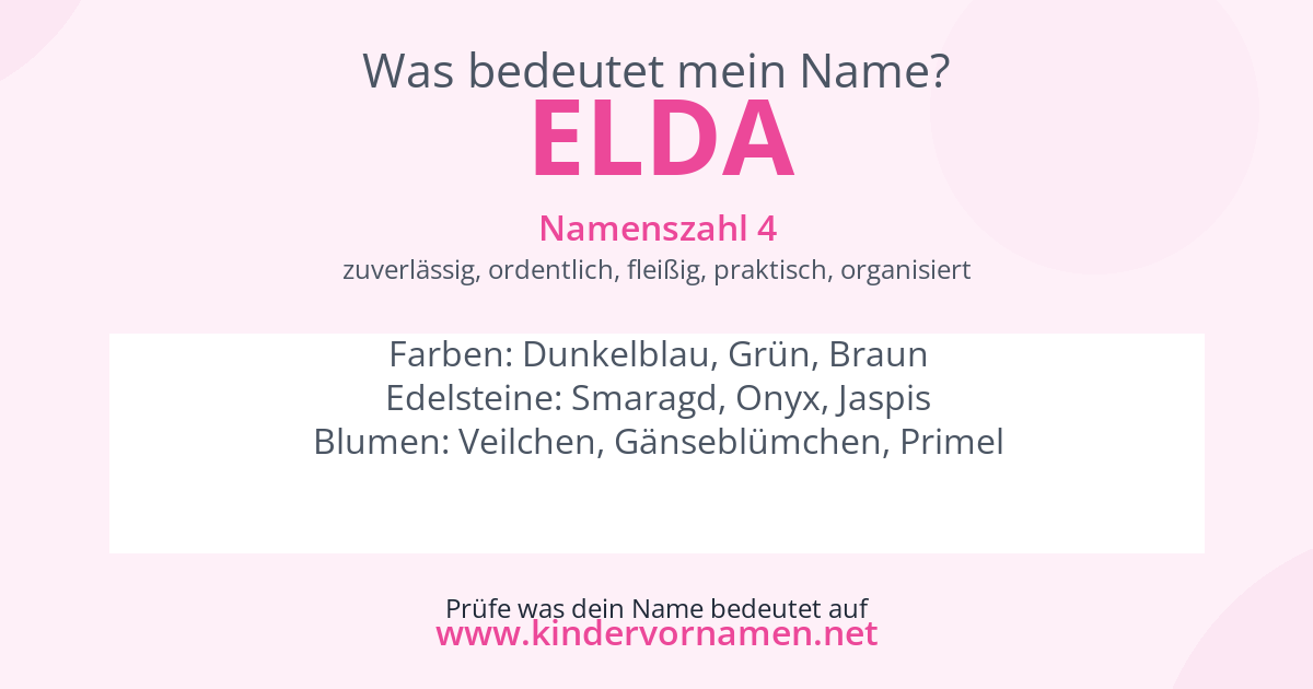 Was bedeutet der Name Elda?