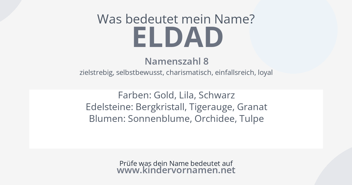 Was bedeutet der Name Eldad?