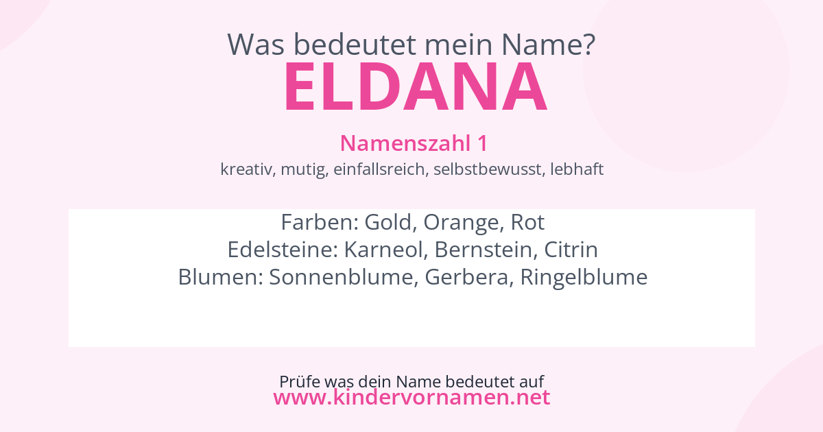 Was bedeutet der Name Eldana?