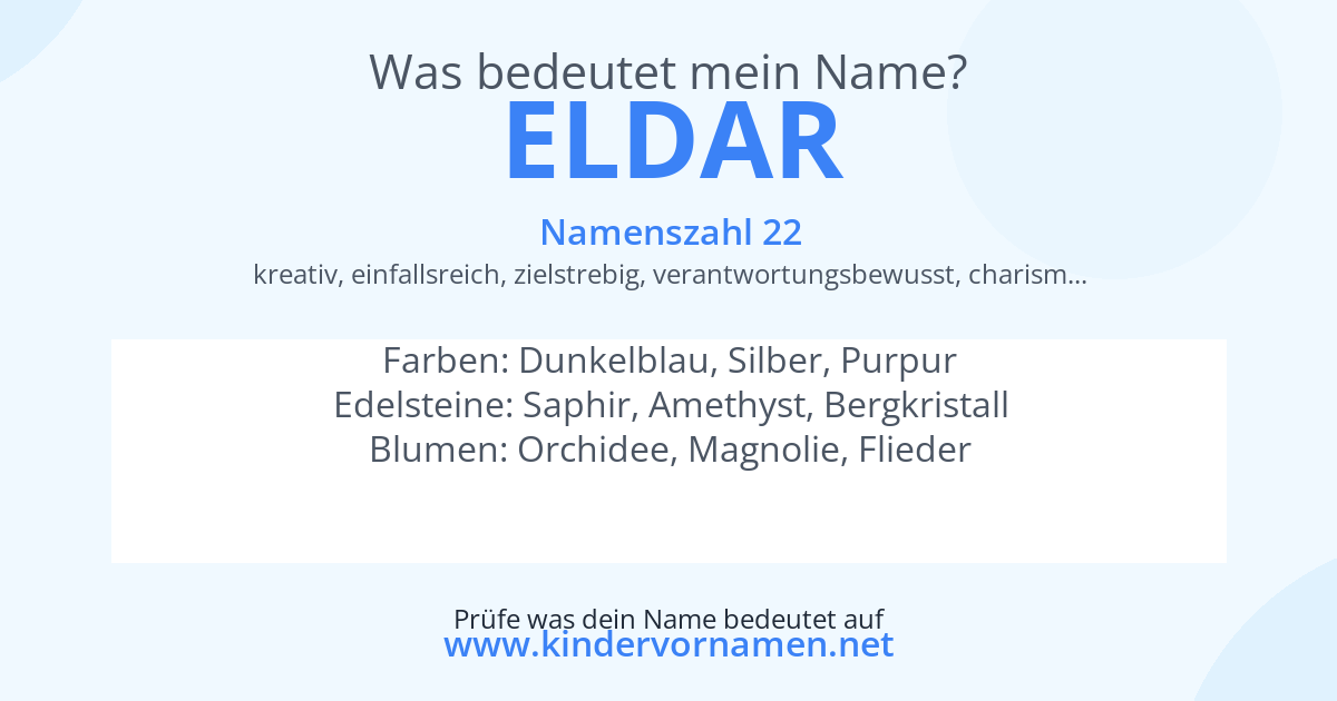 Was bedeutet der Name Eldar?