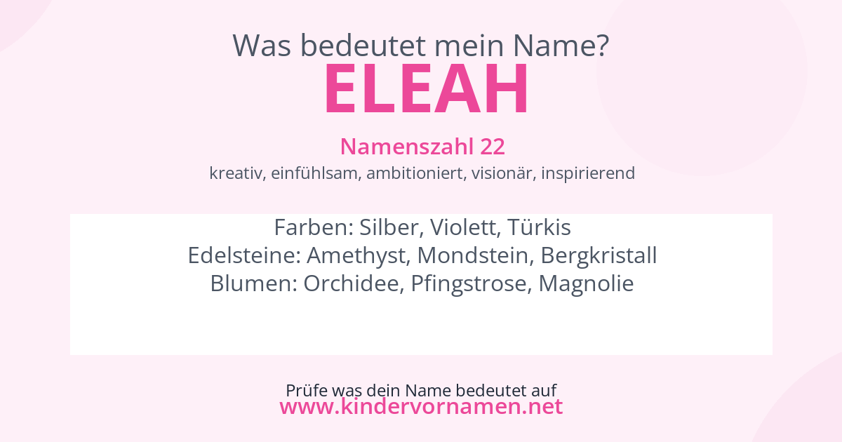 Was bedeutet der Name Eleah?