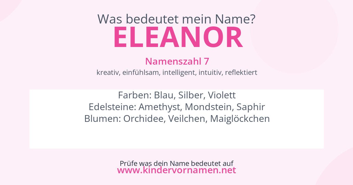 Was bedeutet der Name Eleanor?