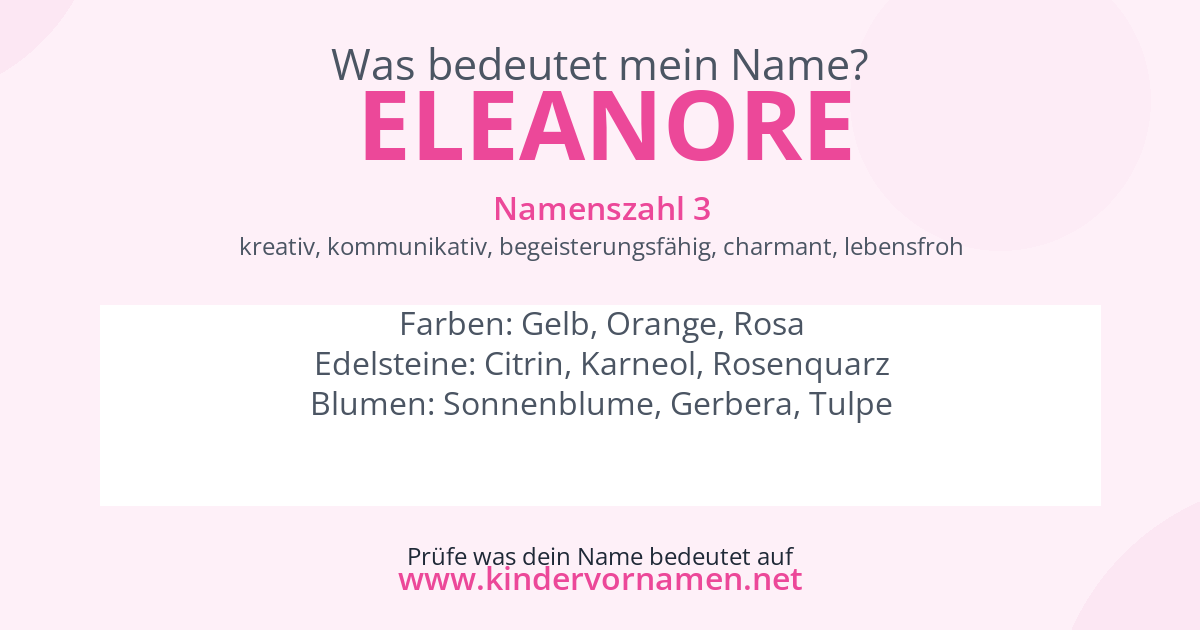 Was bedeutet der Name Eleanore?