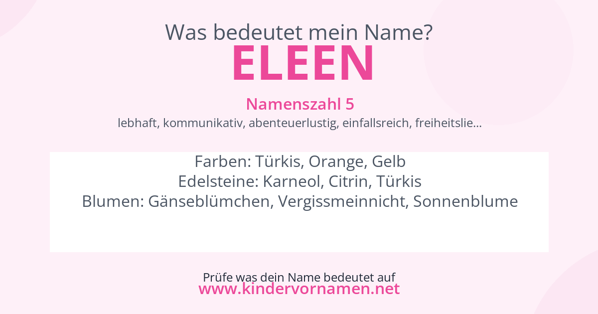 Was bedeutet der Name Eleen?