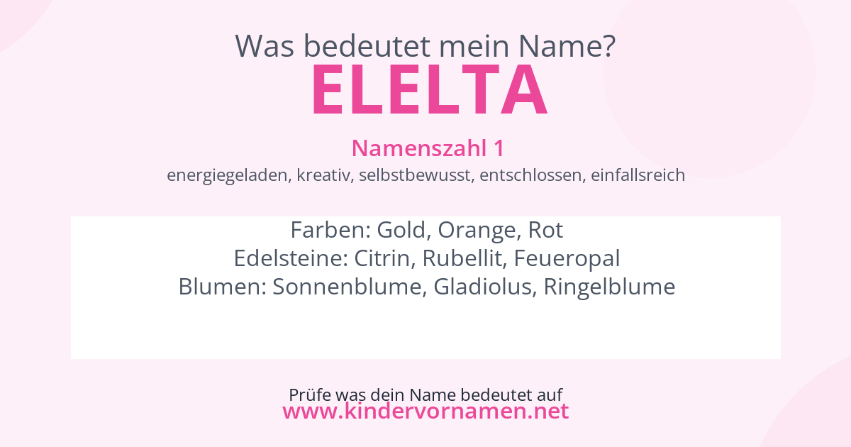 Was bedeutet der Name Elelta?