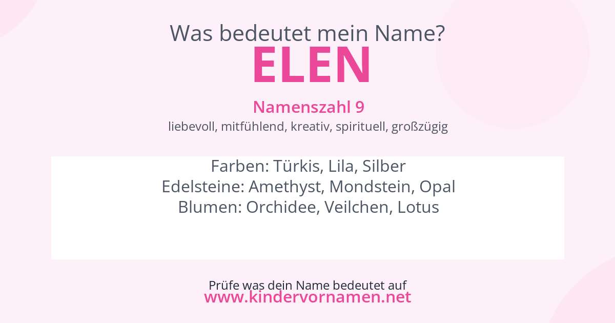Was bedeutet der Name Elen?
