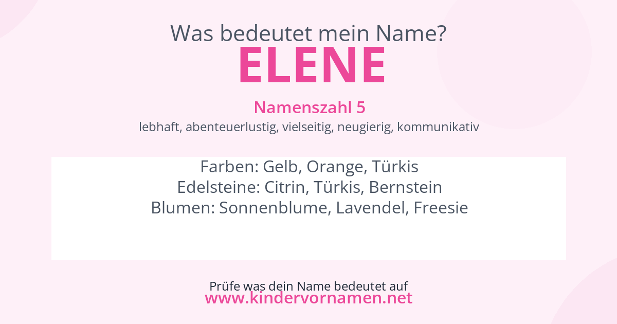Was bedeutet der Name Elene?