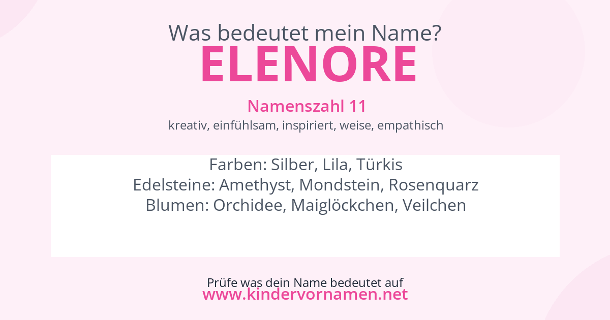 Was bedeutet der Name Elenore?