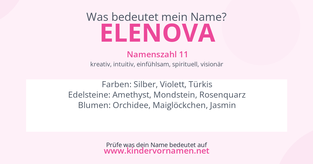 Was bedeutet der Name Elenova?