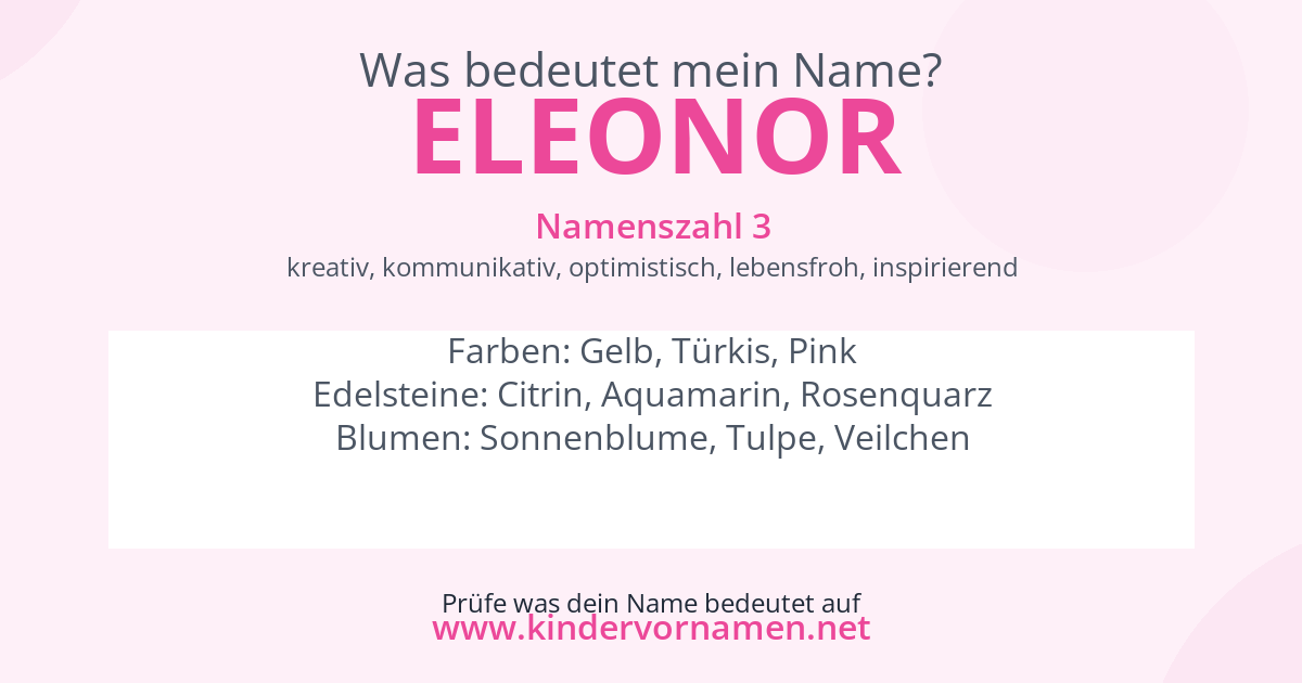 Was bedeutet der Name Eleonor?
