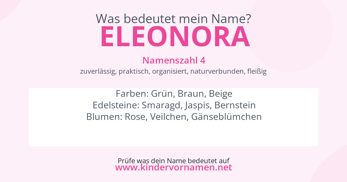 Was bedeutet der Name Eleonora?