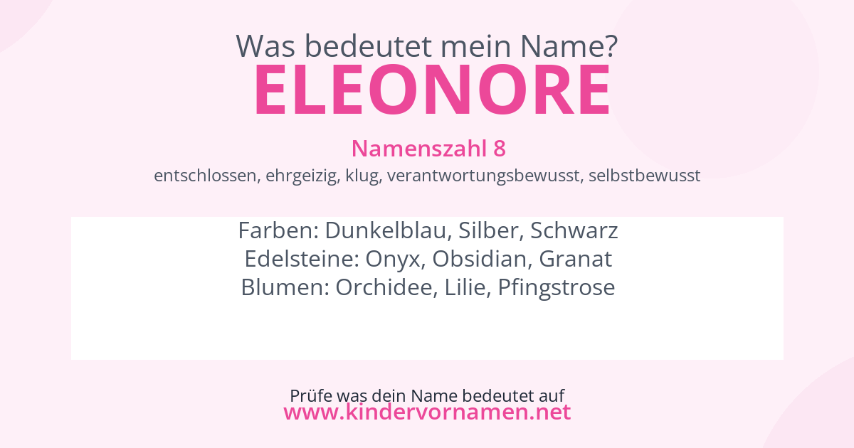 Was bedeutet der Name Eleonore?