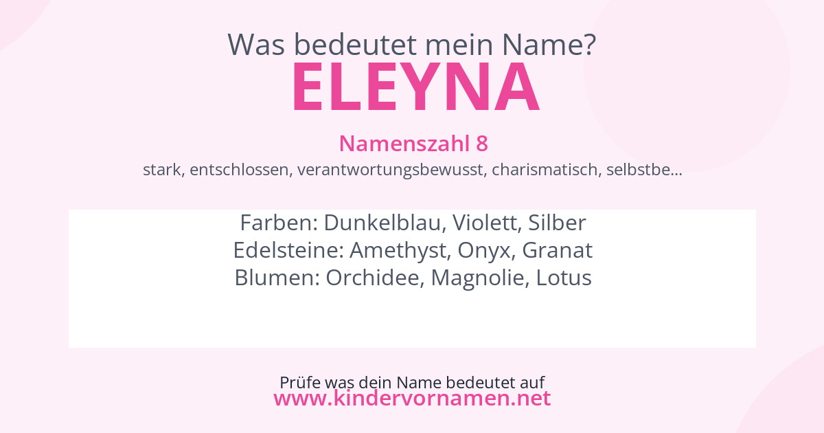 Was bedeutet der Name Eleyna?
