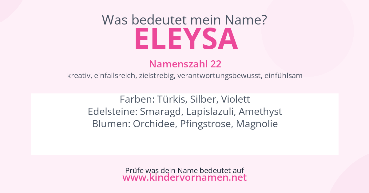 Was bedeutet der Name Eleysa?