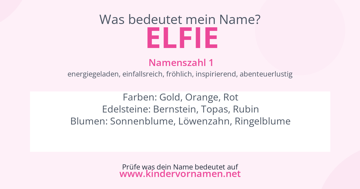 Was bedeutet der Name Elfie?
