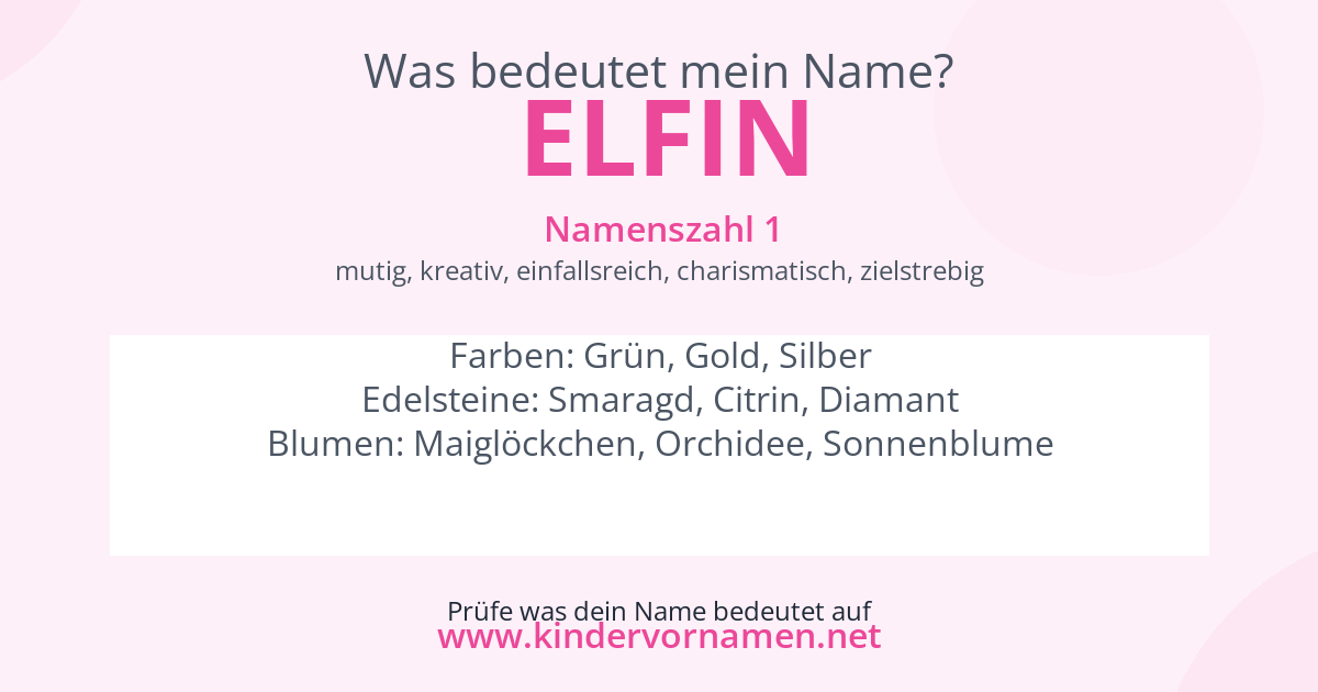 Was bedeutet der Name Elfin?