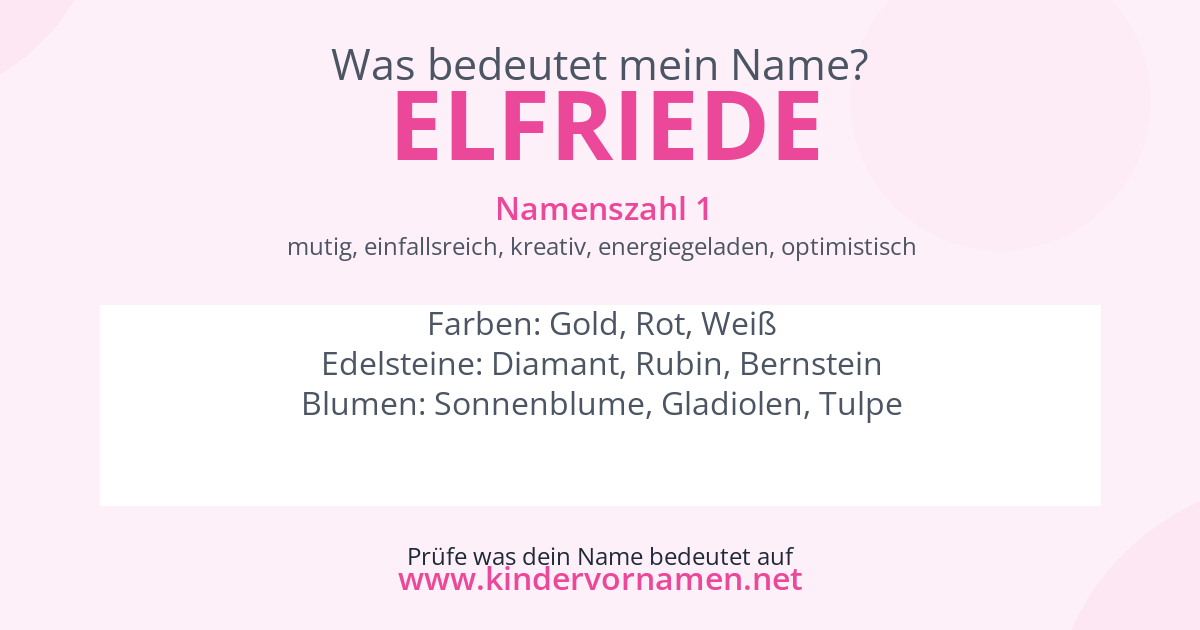 Was bedeutet der Name Elfriede?