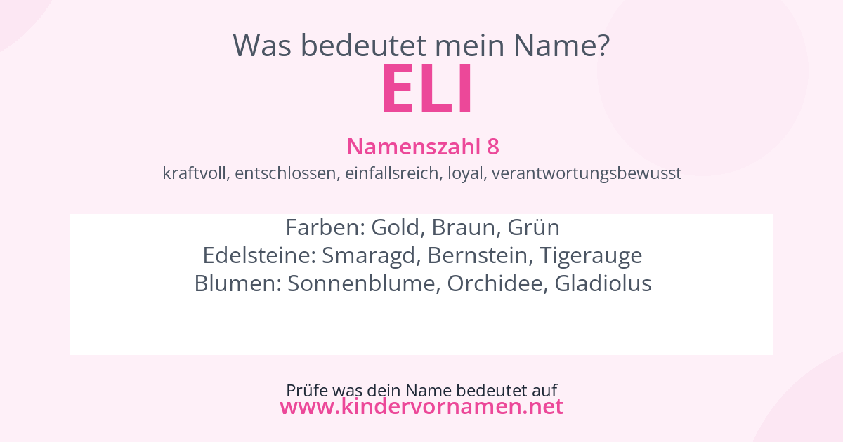Was bedeutet der Name Eli?