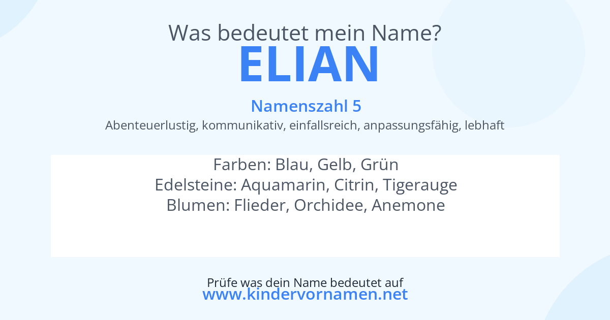 Was bedeutet der Name Elian?