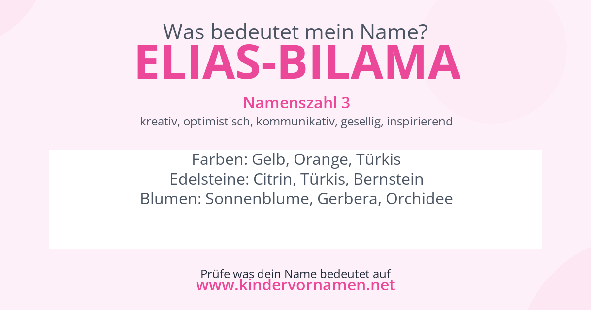 Was bedeutet der Name Elias-Bilama?