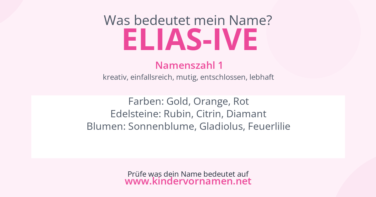 Was bedeutet der Name Elias-Ive?