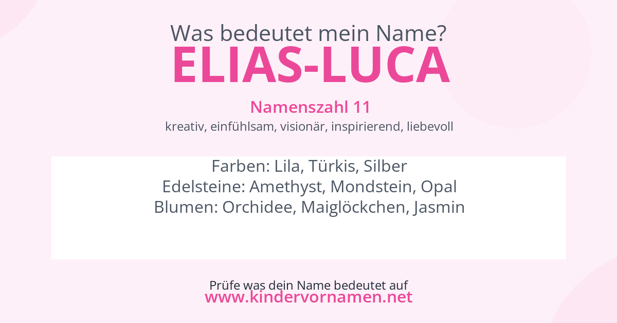 Was bedeutet der Name Elias-Luca?