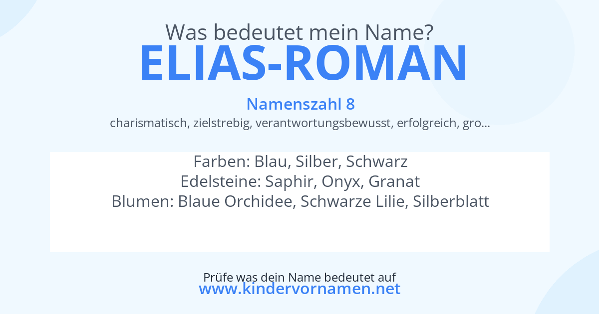 Was bedeutet der Name Elias-Roman?