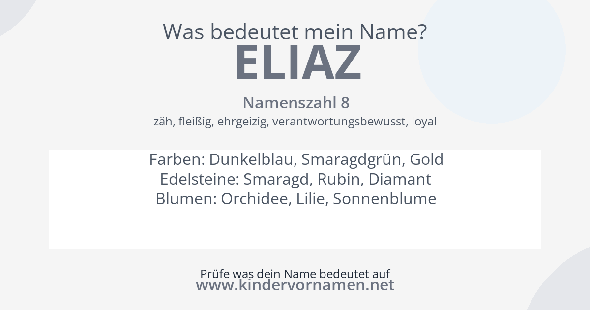 Was bedeutet der Name Eliaz?