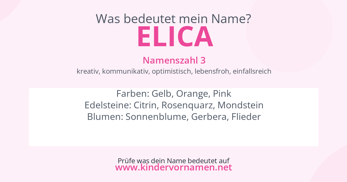 Was bedeutet der Name Elica?