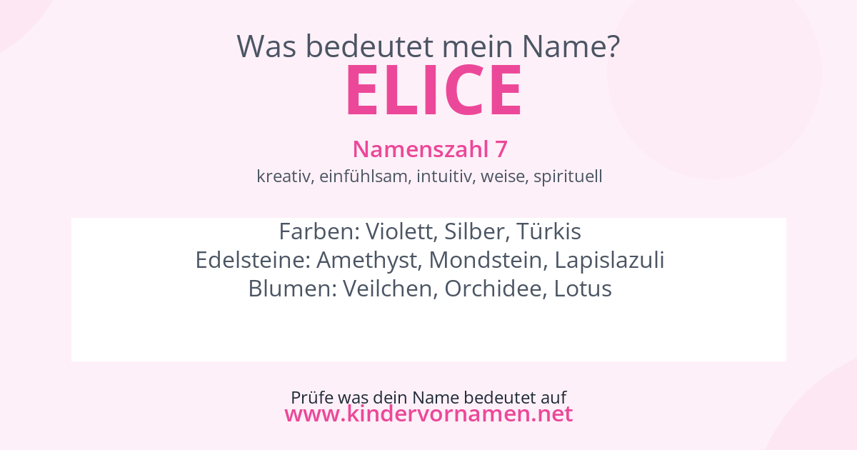 Was bedeutet der Name Elice?
