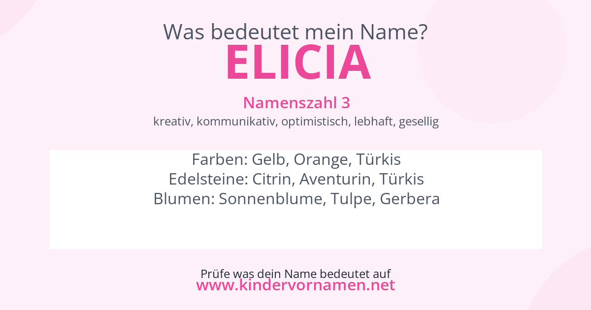 Was bedeutet der Name Elicia?