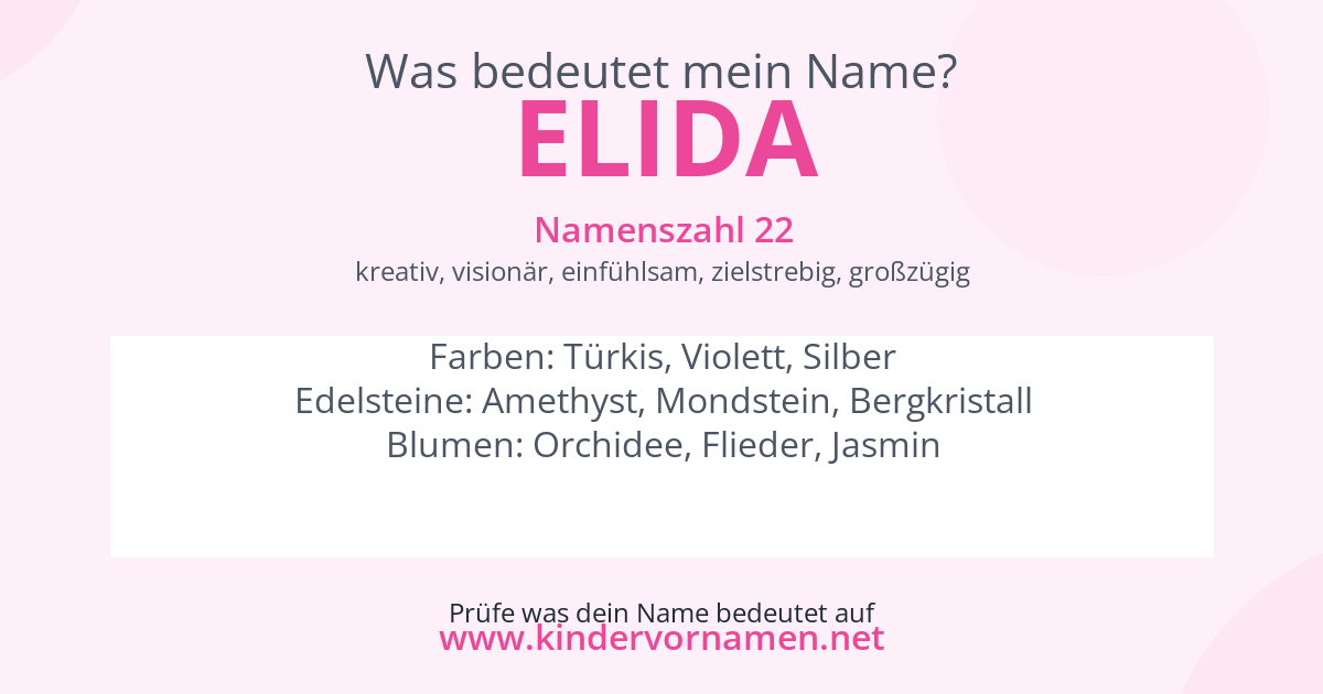 Was bedeutet der Name Elida?