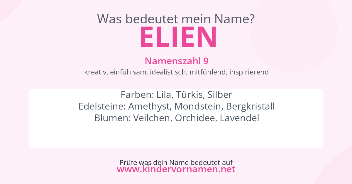 Was bedeutet der Name Elien?