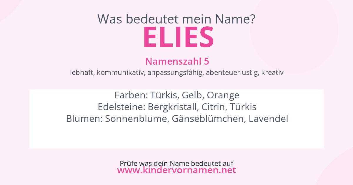 Was bedeutet der Name Elies?