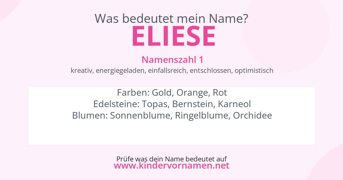 Was bedeutet der Name Eliese?