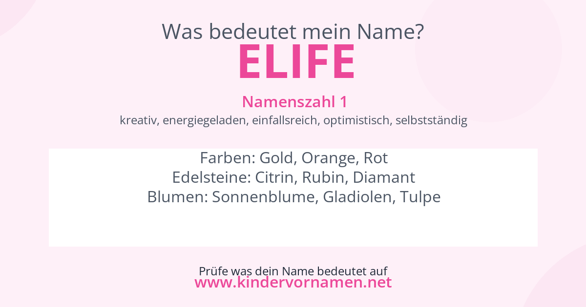 Was bedeutet der Name Elife?