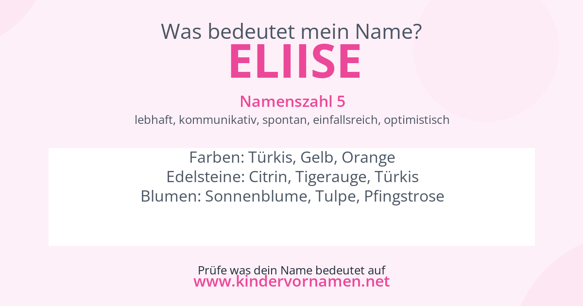 Was bedeutet der Name Eliise?