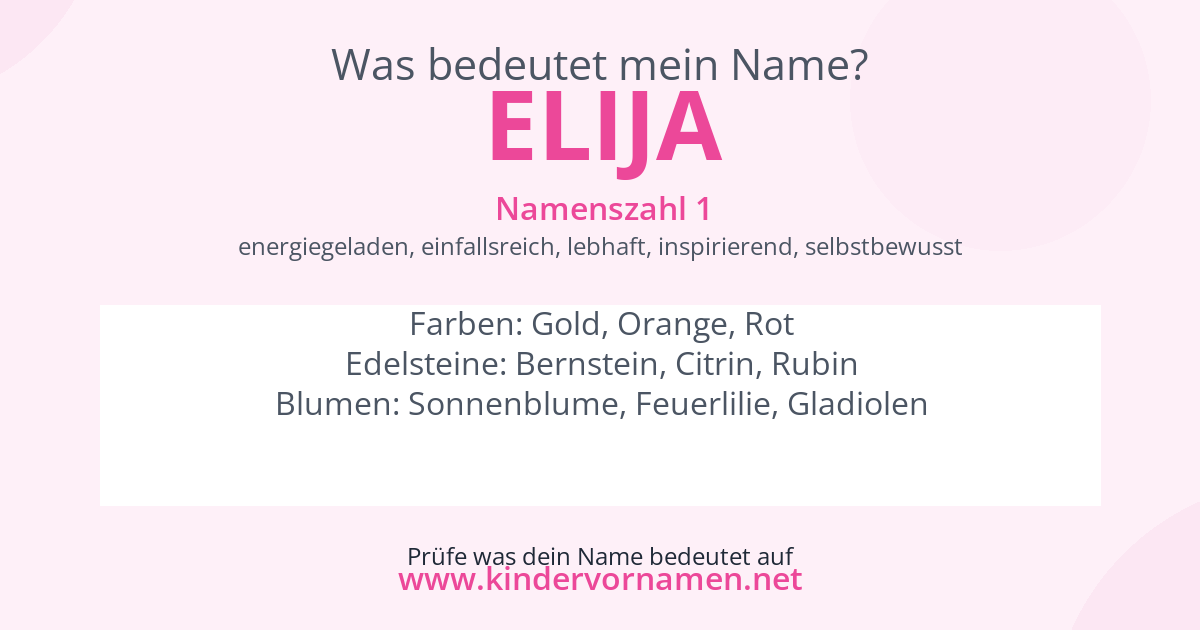 Was bedeutet der Name Elija?