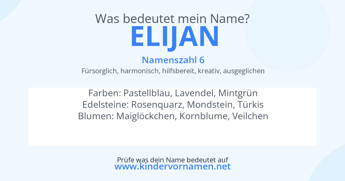 Was bedeutet der Name Elijan?