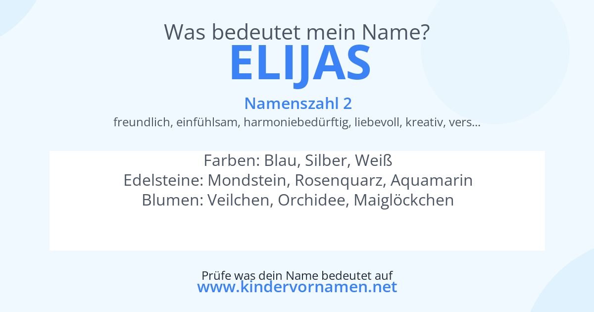 Was bedeutet der Name Elijas?