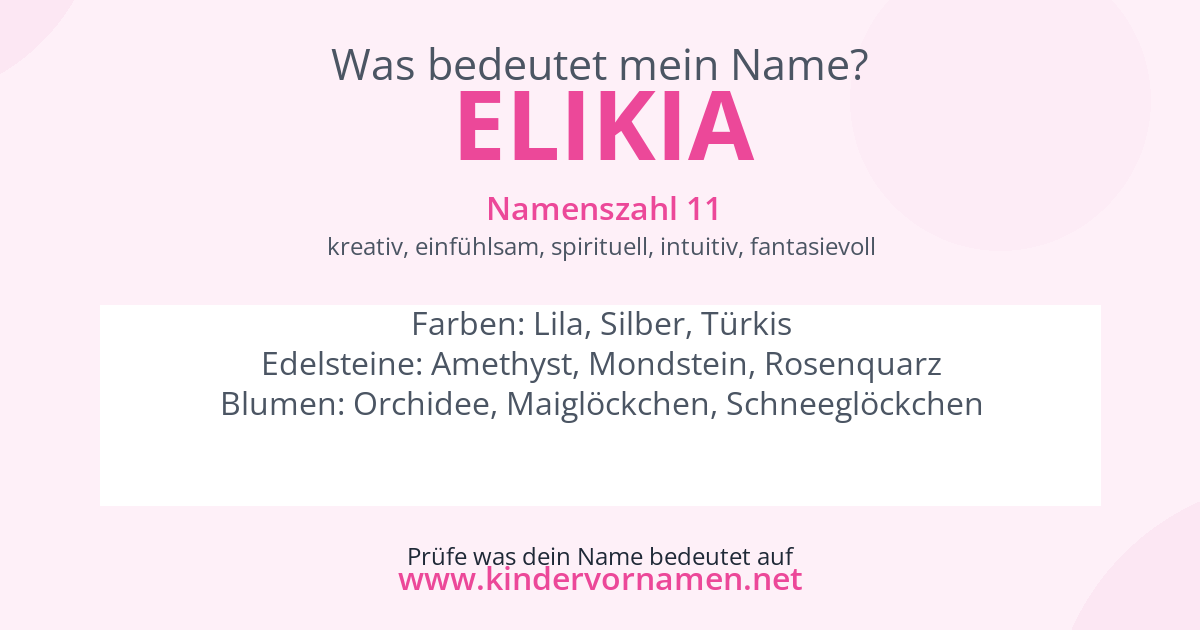 Was bedeutet der Name Elikia?